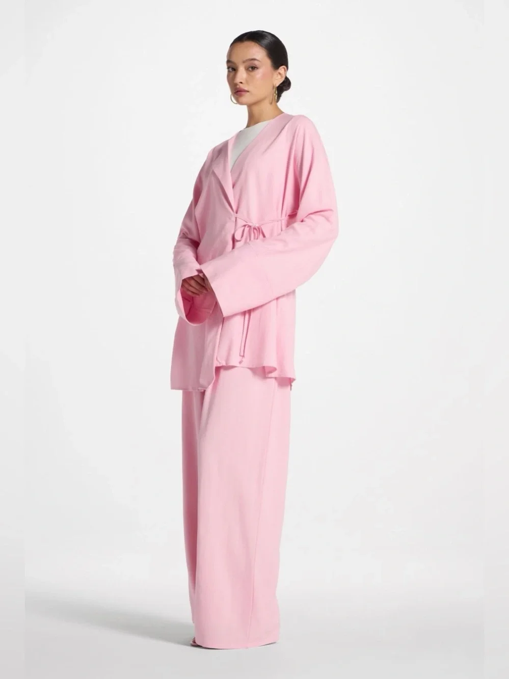 Veiled Collection Linen Top And Pants Matching Set